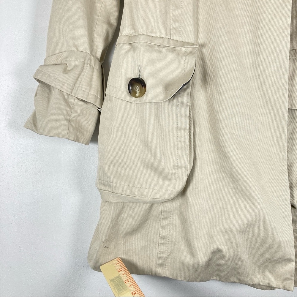 Zara Basic Trench Coat Womens Small Tan Double Breasted Preppy Outdoor Chic - Picture 3 of 13